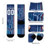 Villanova Wildcats Socks Customized Star Stripes Navy White Best Selling