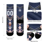 Virginia Cavaliers Socks Personalized Argyle Pattern Blue Best Selling