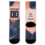 Virginia Cavaliers Socks Personalized Geometric Tech Blue Best Selling