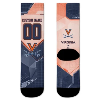 Virginia Cavaliers Socks Personalized Geometric Tech Blue Best Selling