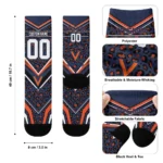Virginia Cavaliers Socks Personalized Leopard Print Blue Black Best Selling