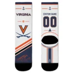Virginia Cavaliers Socks Personalized Nautical Icons Blue White Best Selling
