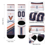 Virginia Cavaliers Socks Personalized Nautical Icons Blue White Best Selling