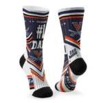 Virginia Cavaliers Socks Personalized Pinstripe Chevron Blue White Best Selling