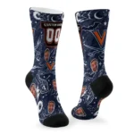 Virginia Cavaliers Socks Personalized Scattered Icons Blue Best Selling