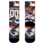 Virginia Cavaliers Socks Personalized Woodland Camo Blue Best Selling