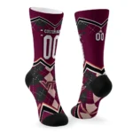 Virginia Tech Hokies Socks Customized Argyle Pattern Maroon Best Selling