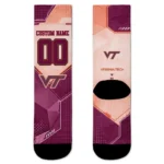 Virginia Tech Hokies Socks Customized Geometric Tech Maroon Best Selling