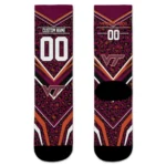 Virginia Tech Hokies Socks Customized Leopard Print Maroon Black Best Selling