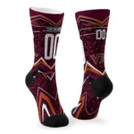 Virginia Tech Hokies Socks Customized Leopard Print Maroon Black Best Selling