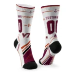 Virginia Tech Hokies Socks Customized Nautical Icons Maroon White Best Selling