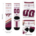 Virginia Tech Hokies Socks Customized Nautical Icons Maroon White Best Selling