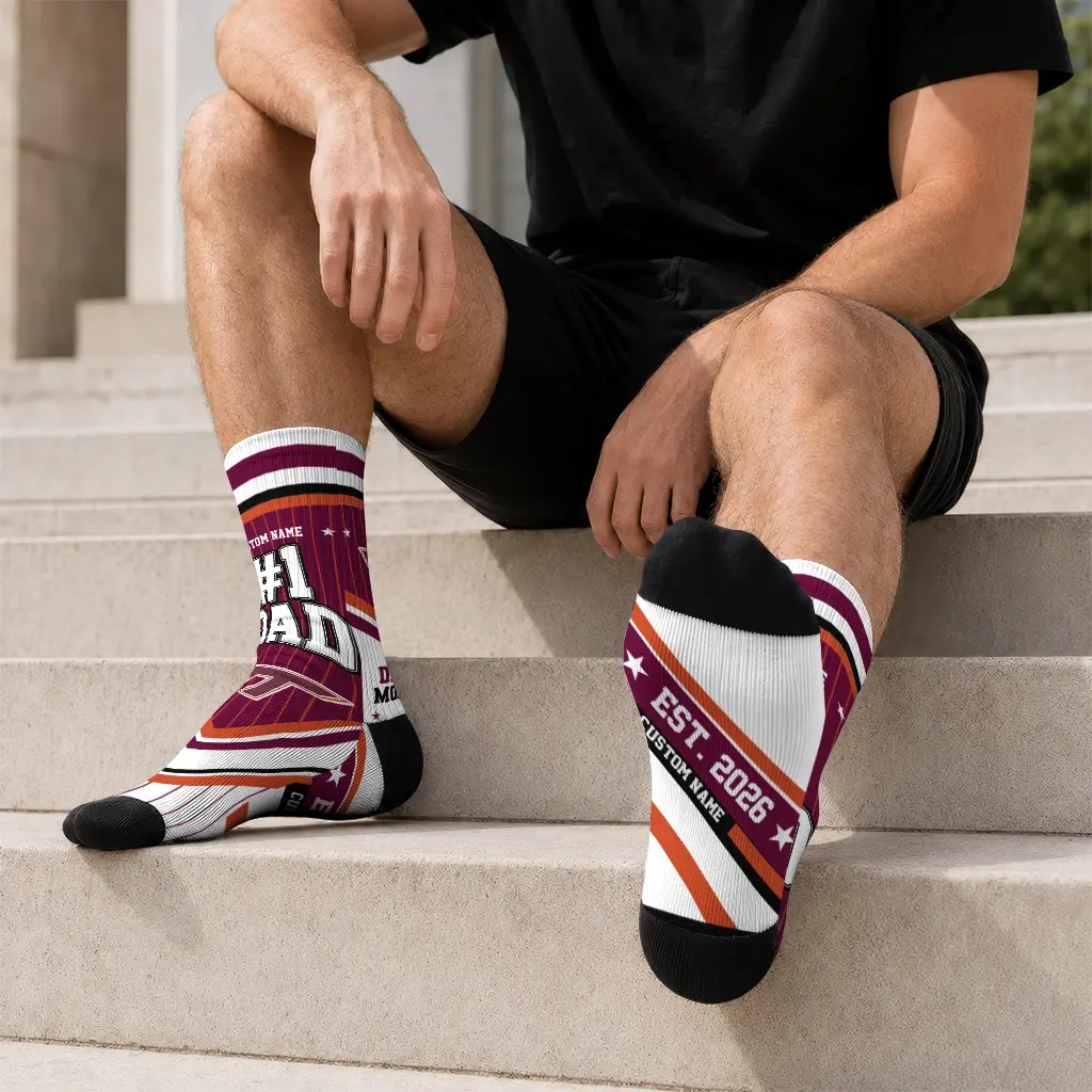Virginia Tech Hokies Socks Customized Pinstripe Chevron Maroon White Latest Model Virginia Tech Hokies Socks Customized Pinstripe Chevron Maroon White Latest Model