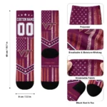 Virginia Tech Hokies Socks Customized Star Stripes Maroon White Best Selling