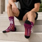 Virginia Tech Hokies Socks Customized Star Stripes Maroon White Best Selling