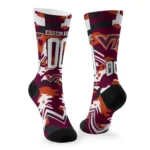 Virginia Tech Hokies Socks Customized Woodland Camo Maroon Best Selling
