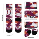 Virginia Tech Hokies Socks Customized Woodland Camo Maroon Best Selling