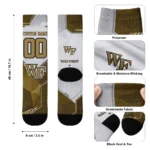 Wake Forest Demon Deacons Socks Personalized Geometric Tech Gold Best Selling