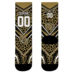 Wake Forest Demon Deacons Socks Personalized Leopard Print Gold Black Best Selling