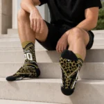 Wake Forest Demon Deacons Socks Personalized Leopard Print Gold Black Best Selling