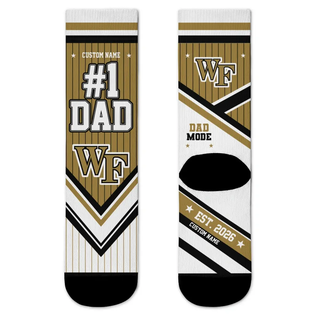 Wake Forest Demon Deacons Socks Personalized Pinstripe Chevron Gold White Best Selling Wake Forest Demon Deacons Socks Personalized Pinstripe Chevron Gold White Best Selling