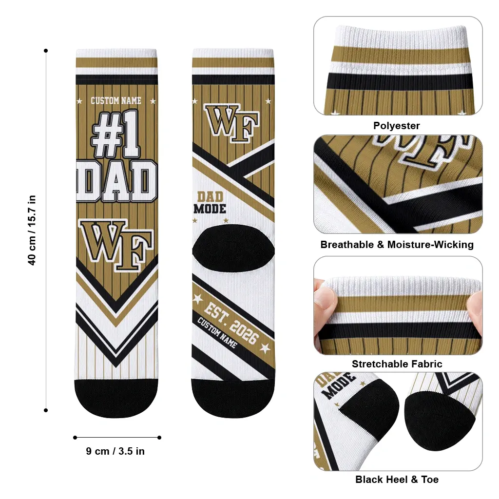 Wake Forest Demon Deacons Socks Personalized Pinstripe Chevron Gold White High Quality Wake Forest Demon Deacons Socks Personalized Pinstripe Chevron Gold White High Quality