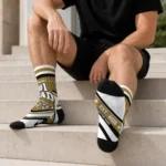 Wake Forest Demon Deacons Socks Personalized Pinstripe Chevron Gold White Best Selling