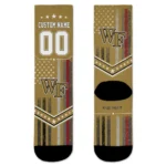 Wake Forest Demon Deacons Socks Personalized Star Stripes Gold White Best Selling