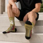 Wake Forest Demon Deacons Socks Personalized Star Stripes Gold White Best Selling