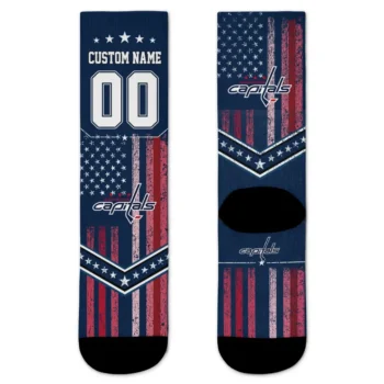 Washington Capitals Socks Customized Star Stripes Blue White Best Selling