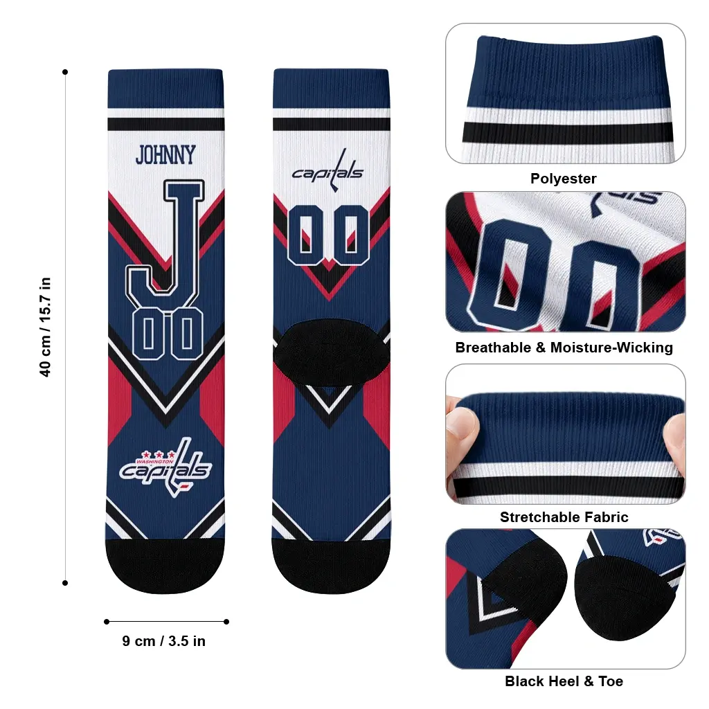 Washington Capitals Socks Personalized Arrow Blocks Blue High Quality Washington Capitals Socks Personalized Arrow Blocks Blue High Quality