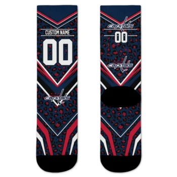 Washington Capitals Socks Personalized Leopard Print Blue Black Best Selling