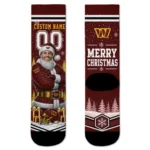 Washington Commanders Socks Custom Snowy Scene Burgundy White Best Selling