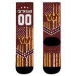 Washington Commanders Socks Custom Star Stripes Burgundy White Best Selling