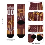 Washington Commanders Socks Custom Star Stripes Burgundy White Best Selling