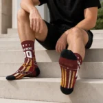 Washington Commanders Socks Custom Star Stripes Burgundy White Best Selling