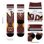 Washington Commanders Socks Customized Arrow Blocks Burgundy Best Selling