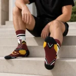 Washington Commanders Socks Customized Arrow Blocks Burgundy Best Selling