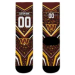 Washington Commanders Socks Customized Leopard Print Burgundy Black Best Selling