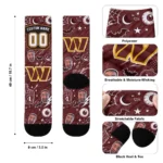Washington Commanders Socks Personalized Scattered Icons Burgundy Best Selling