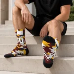 Washington Commanders Socks Personalized Woodland Camo Burgundy Best Selling