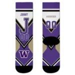 Washington Huskies Socks Personalized Arrow Blocks Purple Best Selling