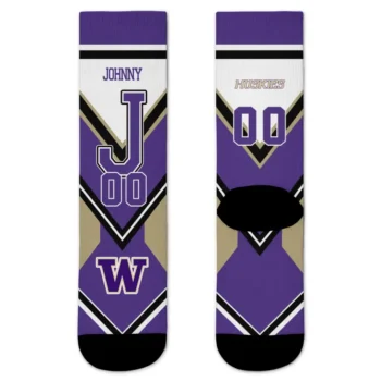 Washington Huskies Socks Personalized Arrow Blocks Purple Best Selling