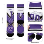 Washington Huskies Socks Personalized Arrow Blocks Purple Best Selling