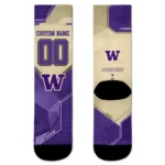 Washington Huskies Socks Personalized Geometric Tech Purple Best Selling