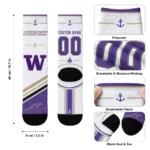 Washington Huskies Socks Personalized Nautical Icons Purple White Best Selling