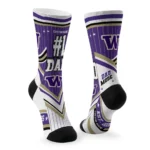 Washington Huskies Socks Personalized Pinstripe Chevron Purple White Best Selling