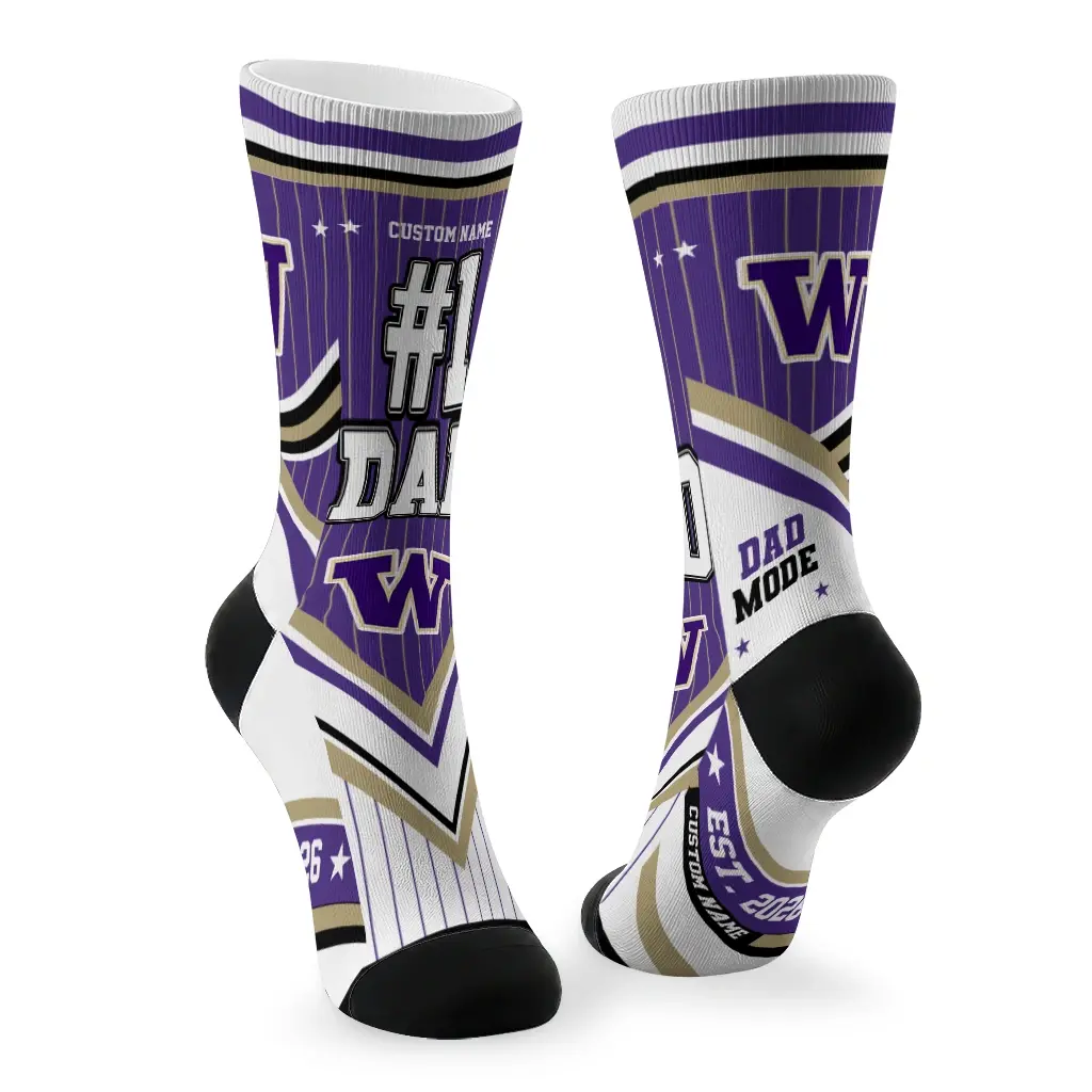 Washington Huskies Socks Personalized Pinstripe Chevron Purple White Fashion Forward Washington Huskies Socks Personalized Pinstripe Chevron Purple White Fashion Forward