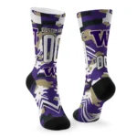 Washington Huskies Socks Personalized Woodland Camo Purple Best Selling