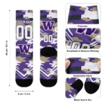 Washington Huskies Socks Personalized Woodland Camo Purple Best Selling